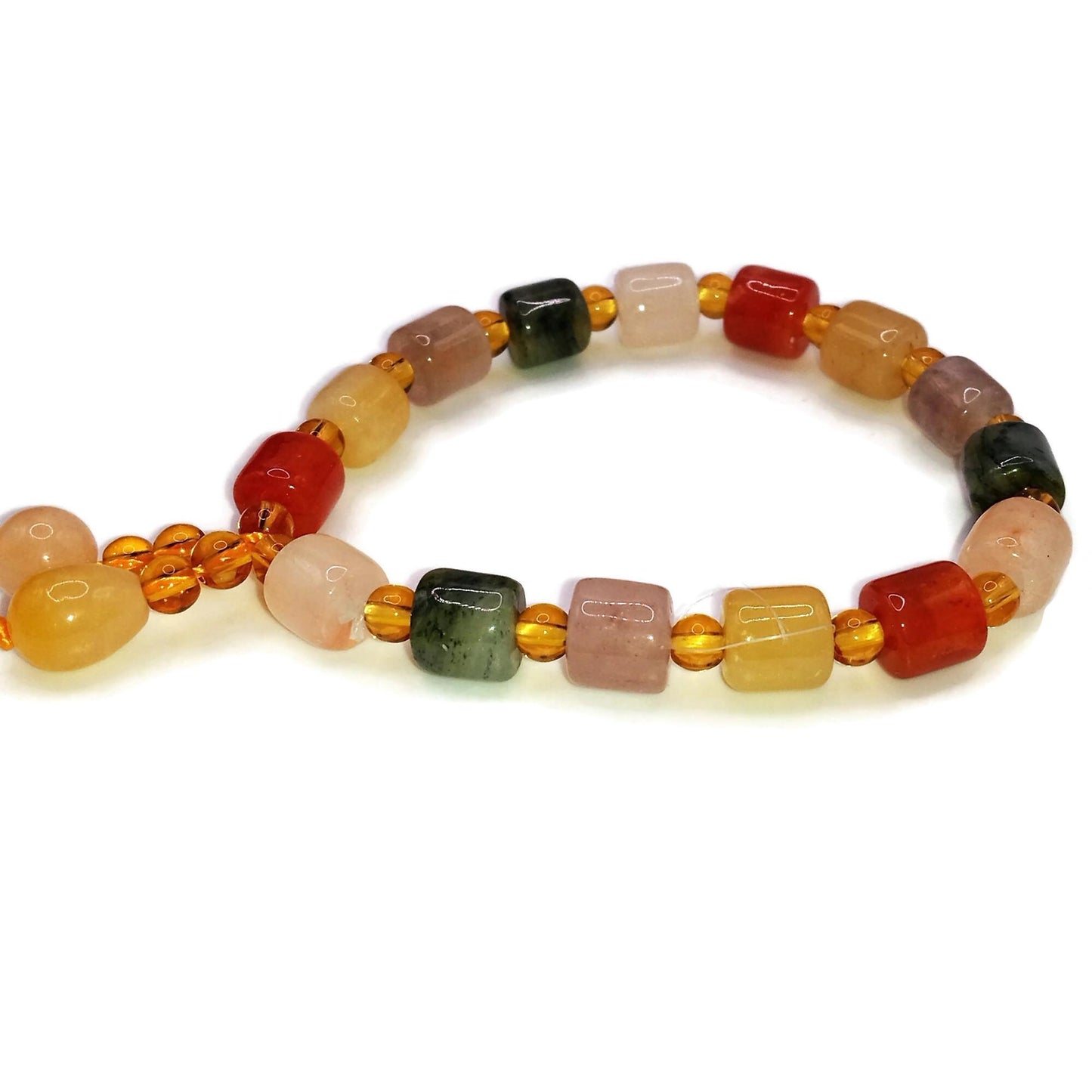 Certified Genuine Multi-Color Jade Beaded Bracelet