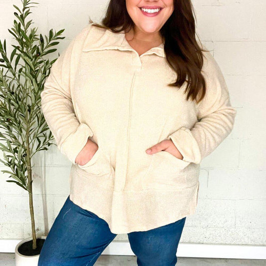 New Soft Jacquard Knit Oversized Collar Sweater 2x