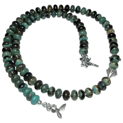 Turquoise Sterling Bead Necklace and Earring Set