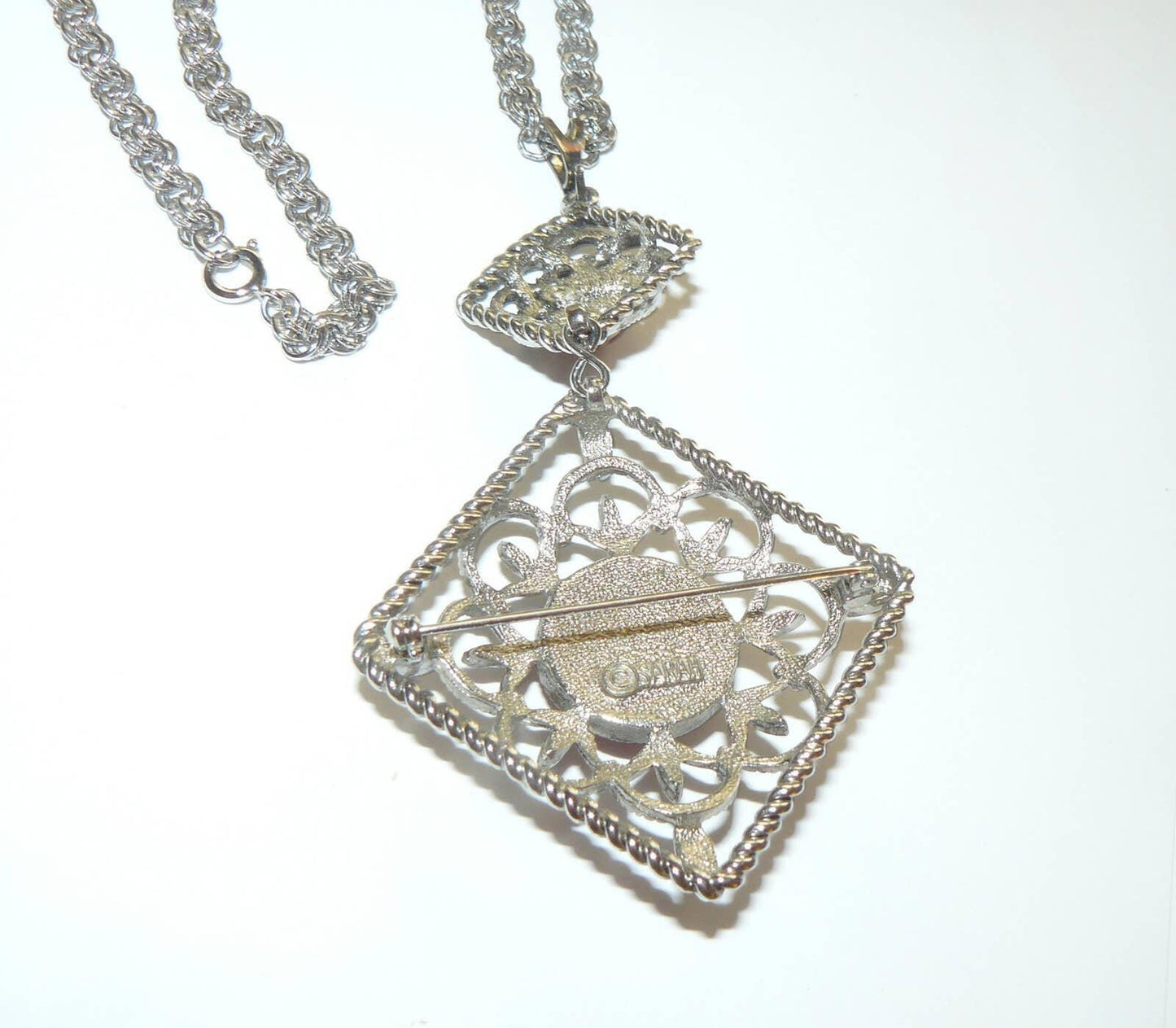 Vintage Sarah Coventry Inca Fire Detachable Brooch Necklace