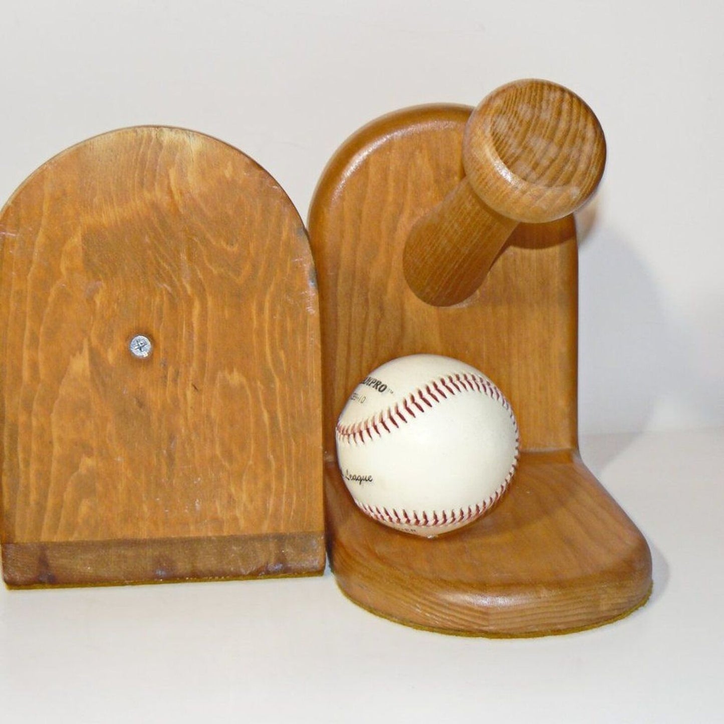 Nice Wood Pair of Baseball Theme Bookends