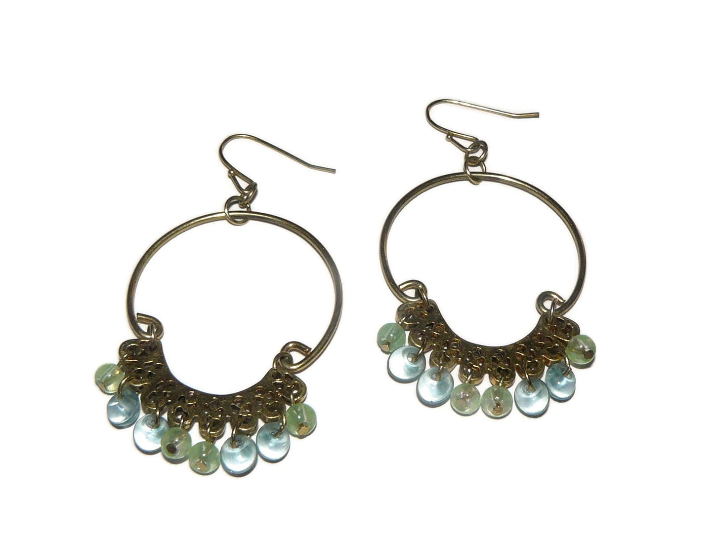 Vintage Hoop Beaded Earrings