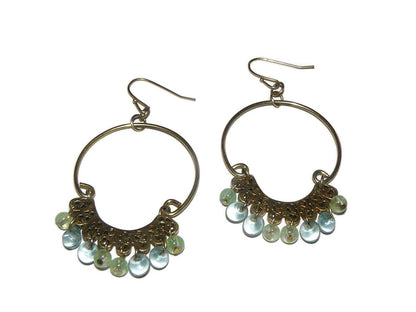 Vintage Hoop Beaded Earrings
