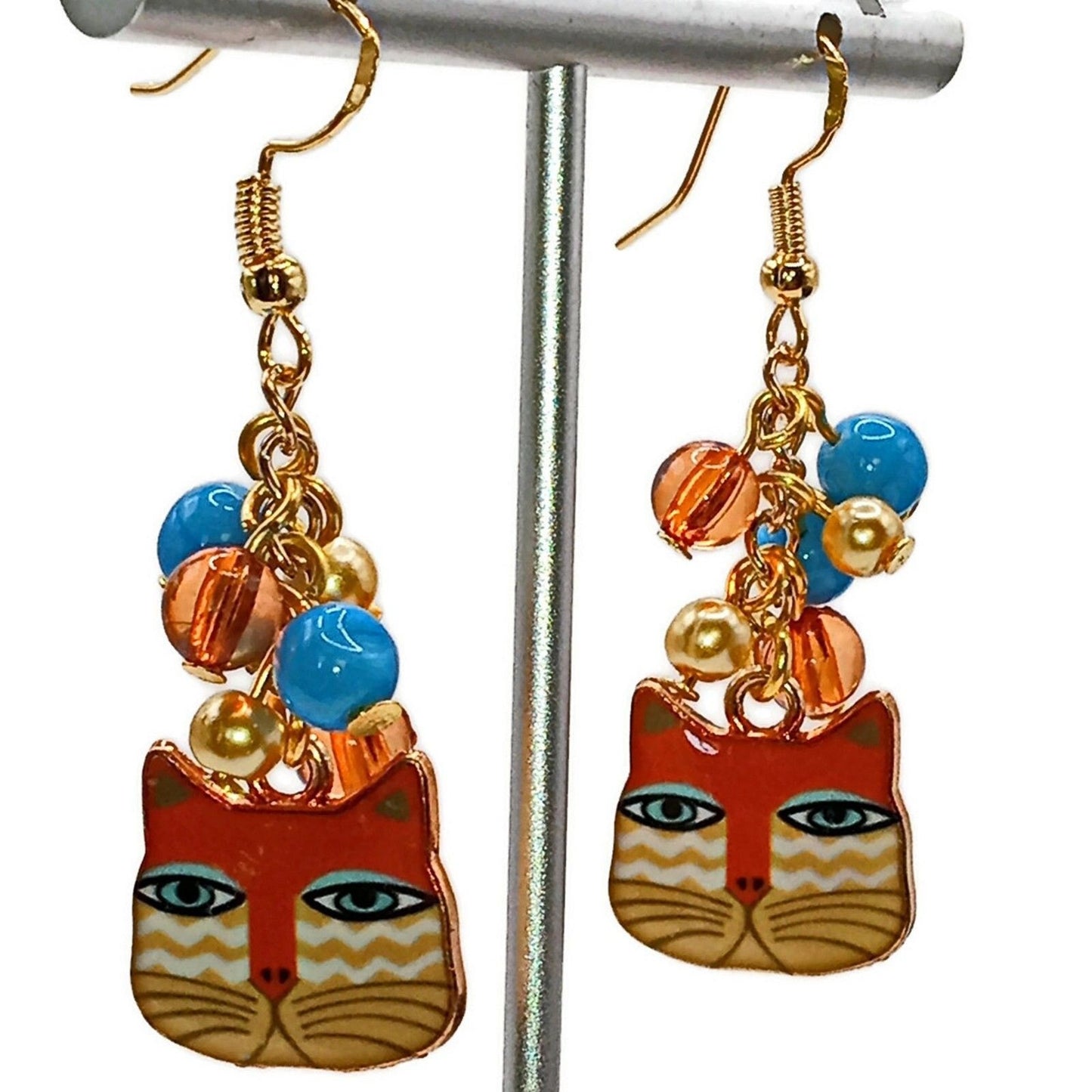 Colorful Kitty Car Earrings