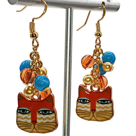 Colorful Kitty Car Earrings