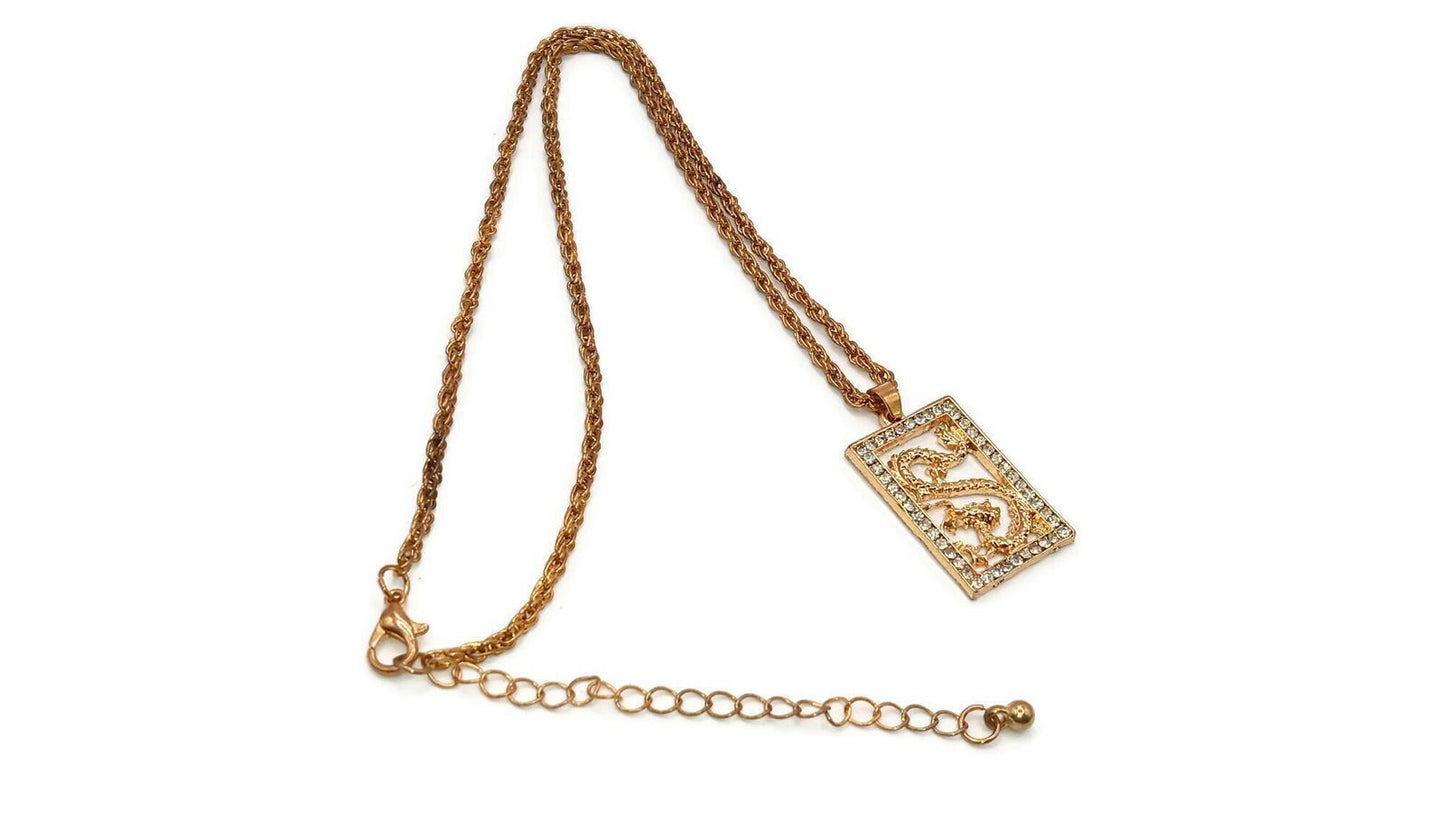 Dragon Rhinestones Pendant Necklace