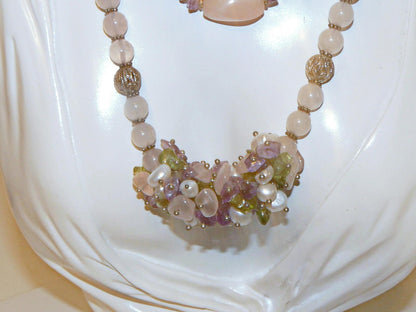 Unique Necklace, Stones and Pearls