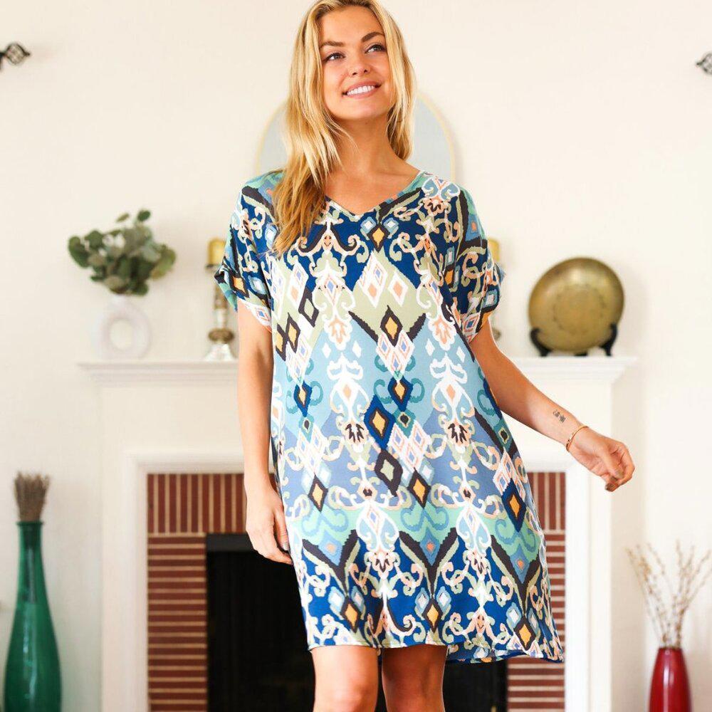 New Boho V Neck Dress by First Love Size 2x