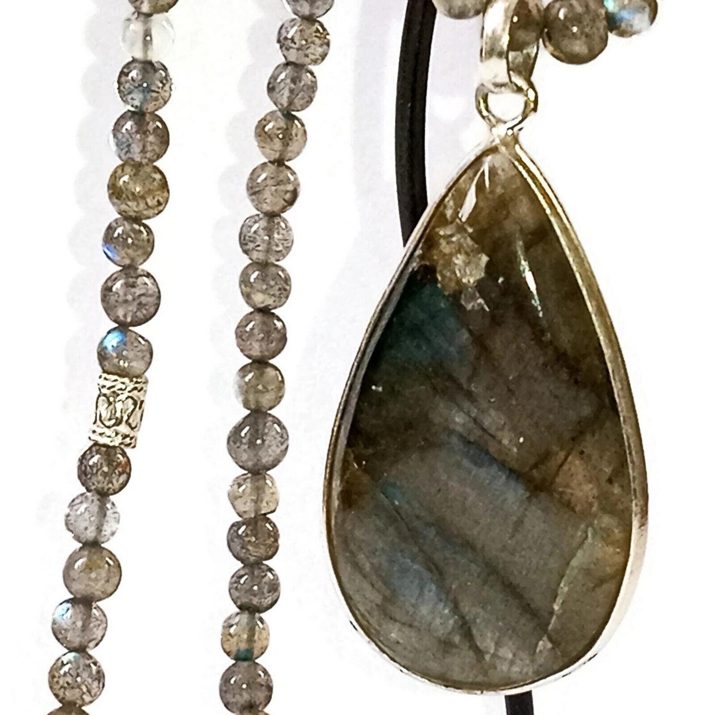 Natural Labradorite Beaded Necklace with All Sterling Silver Findings
