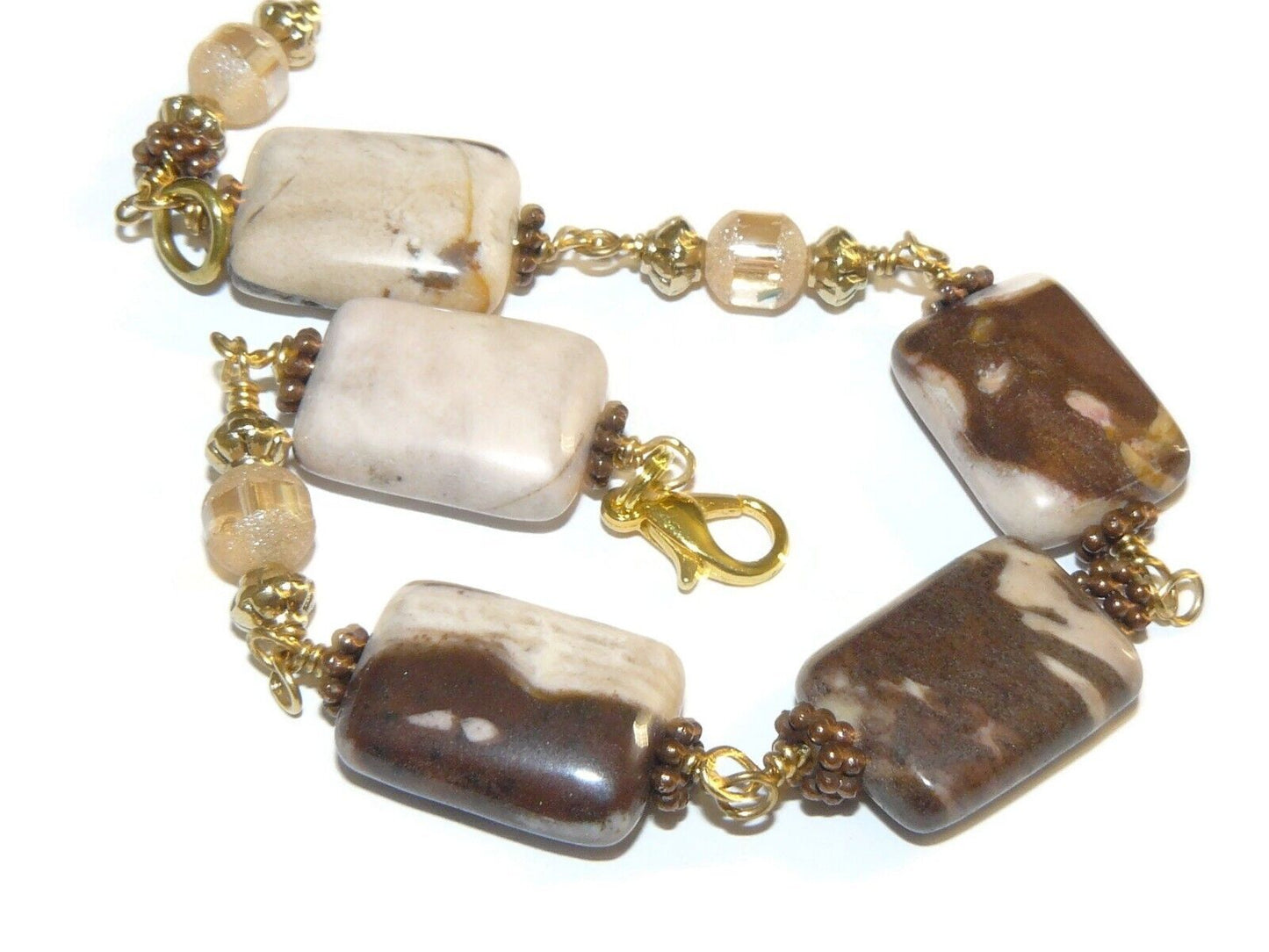 Jasper and Glass Beaded Bracelet
