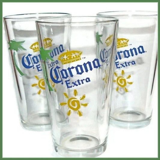 Corona Beach Beer Glasses Set of Three