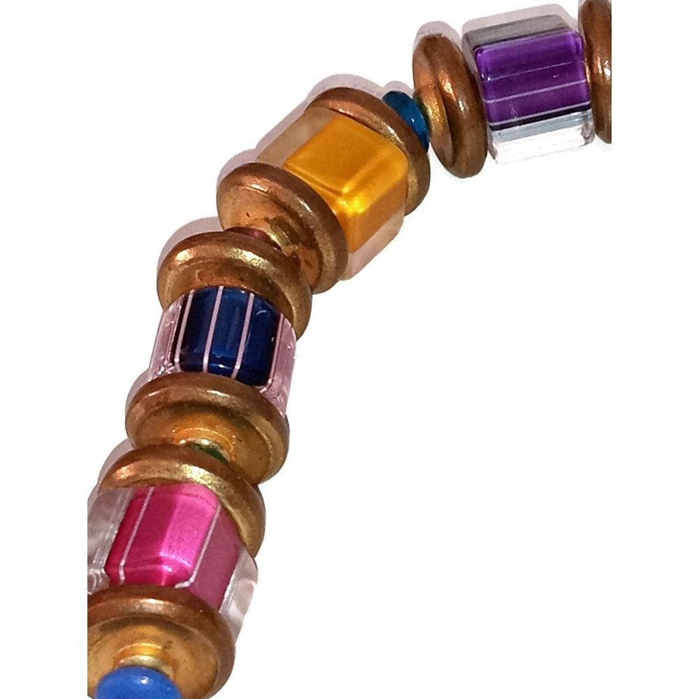 Colorful Furnace Glass Beaded Bracelet