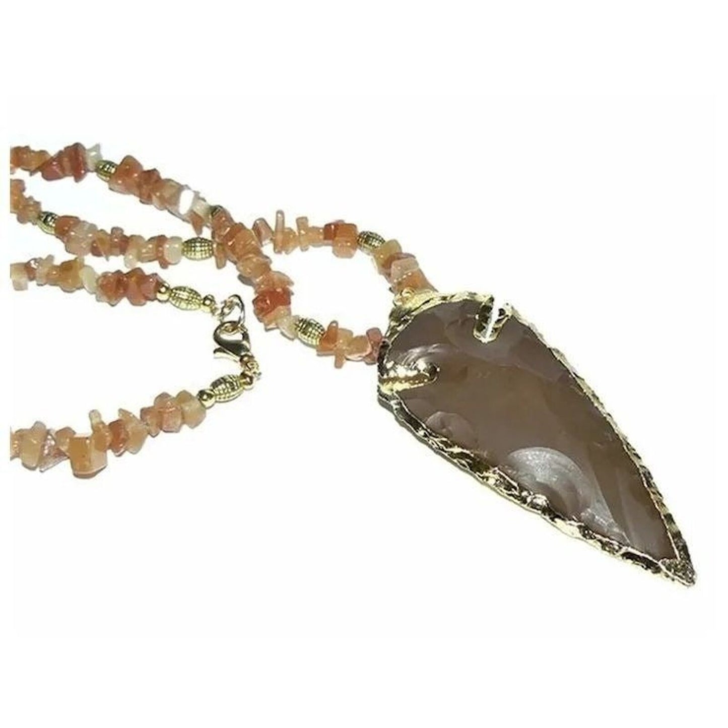 Aventurine and Jasper Arrow Long Necklace
