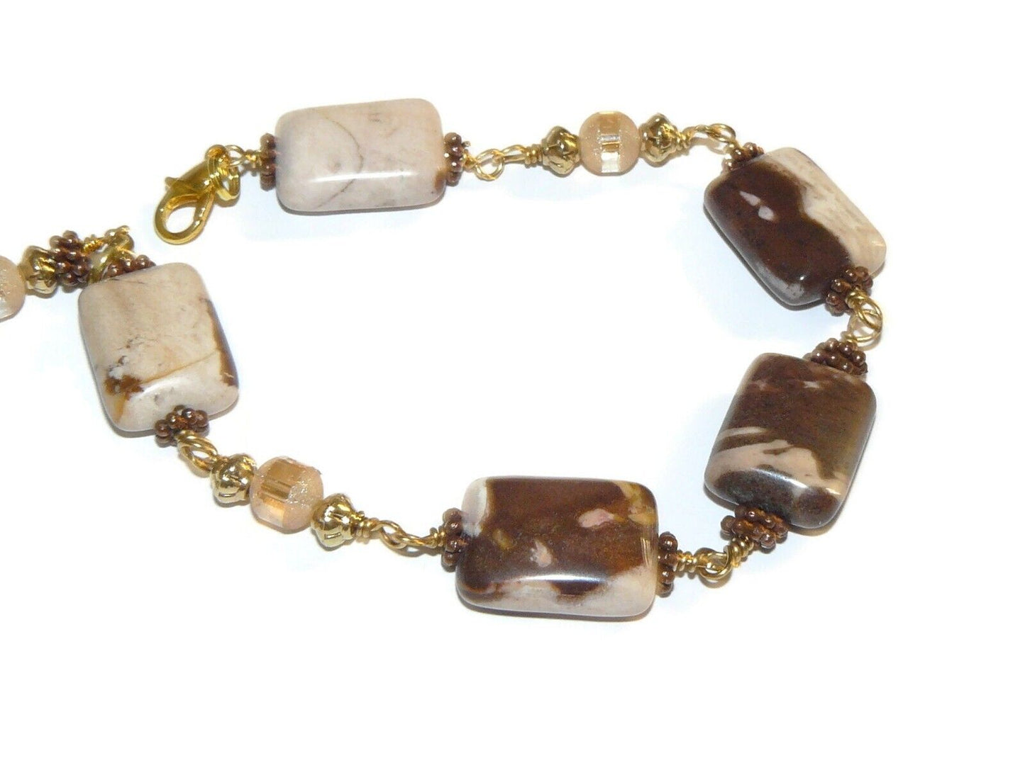 Jasper and Glass Beaded Bracelet