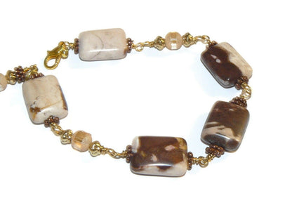 Jasper and Glass Beaded Bracelet