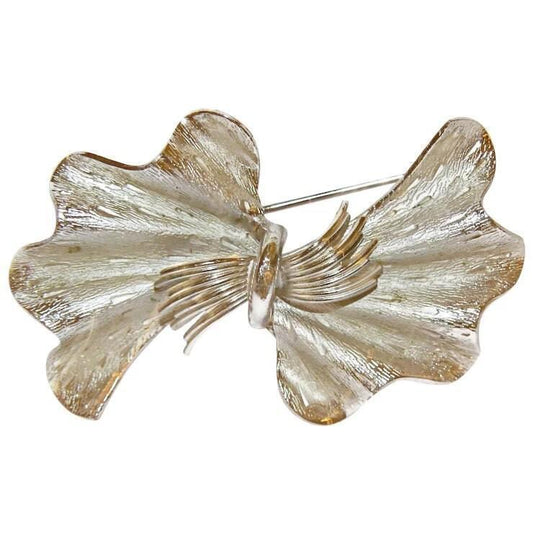 Vintage Coro Pegasus Textured Silver Tone Brooch