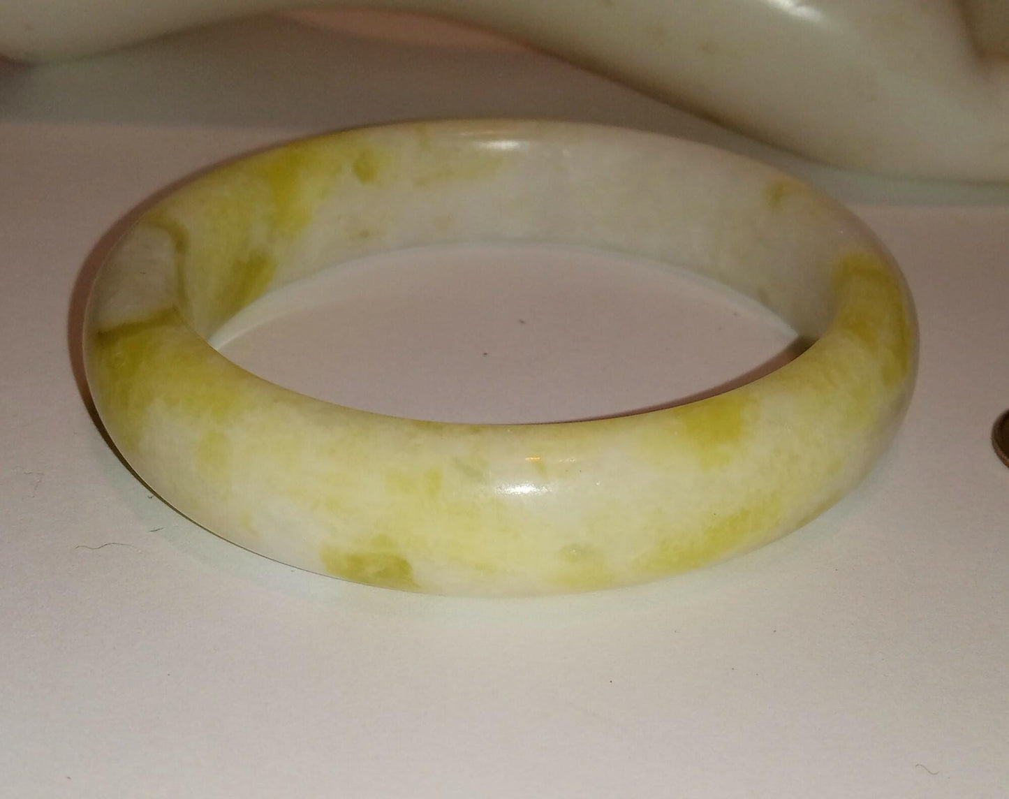 Genuine Soft Green/Yellow Jade Bangle Bracelet