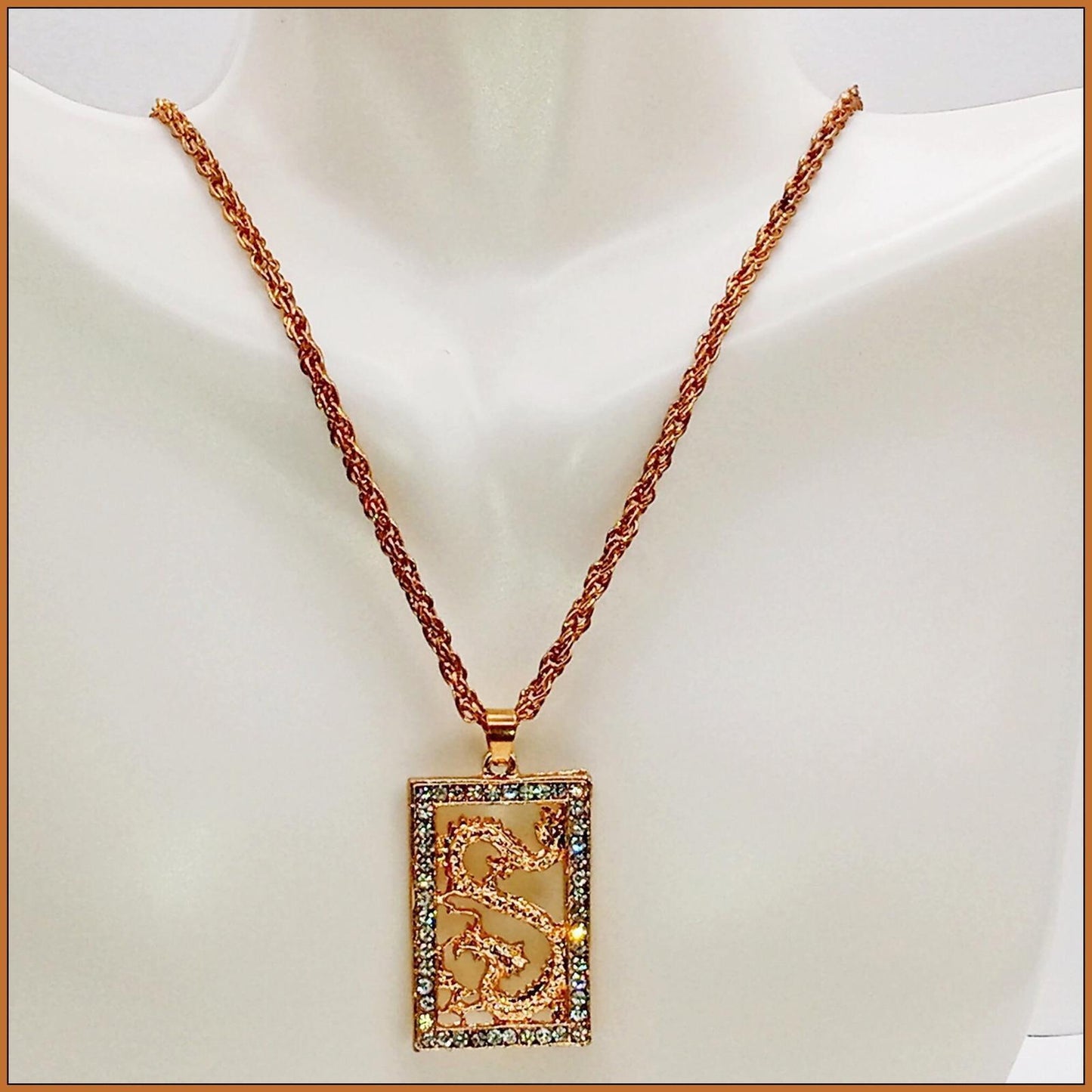 Dragon Rhinestones Pendant Necklace