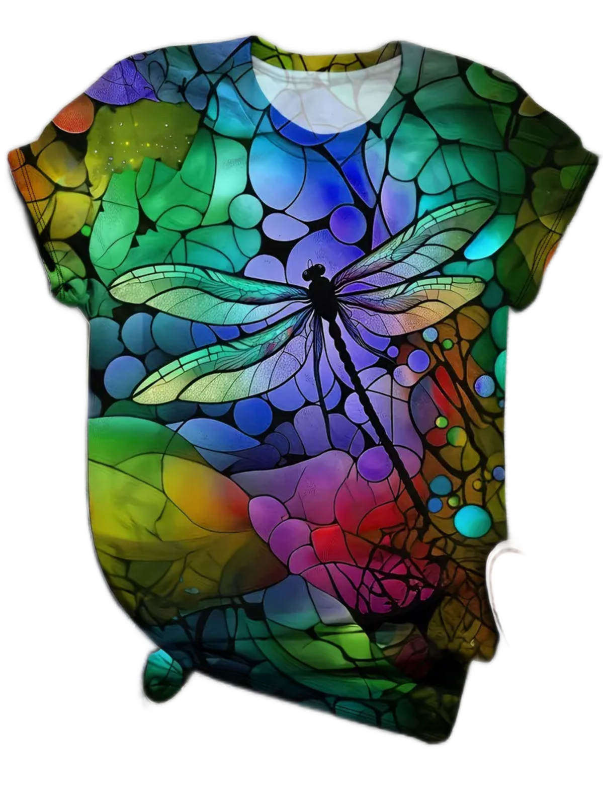 New- Plus Size Dragonfly Print T-Shirt Sizes 1xl to 6xl