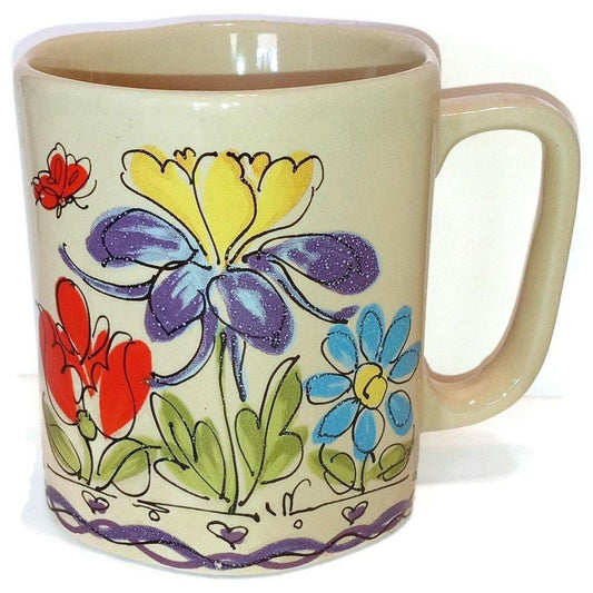 Hand Painted Flowers Coffee Mug