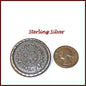 Vintage Mexico Solid Sterling Silver Maya Calendar Brooch- Pendant