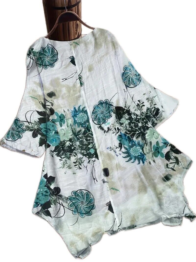 New Beautiful Boho Floral Print Blouse Sizes 3x, 4x, 5x