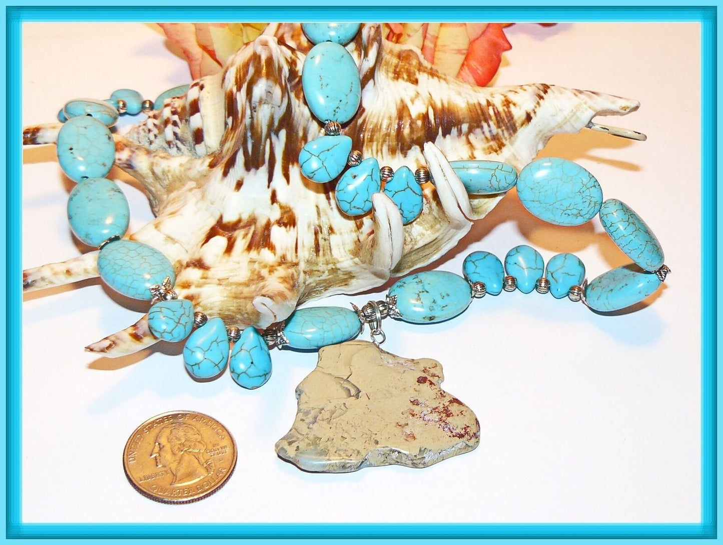 Impressive Natural Aqua Terra Jasper Necklace -Handcrafted -1480134