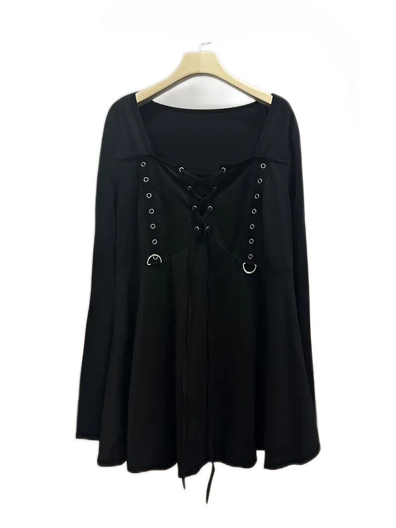 NEW Black Gothic Style Lace Up Blouse Sizes 4x, 5x