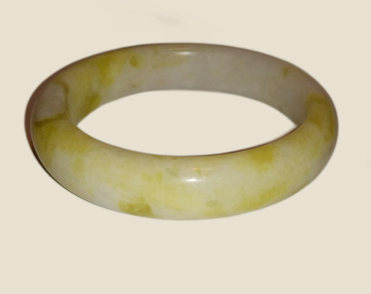 Genuine Soft Green/Yellow Jade Bangle Bracelet