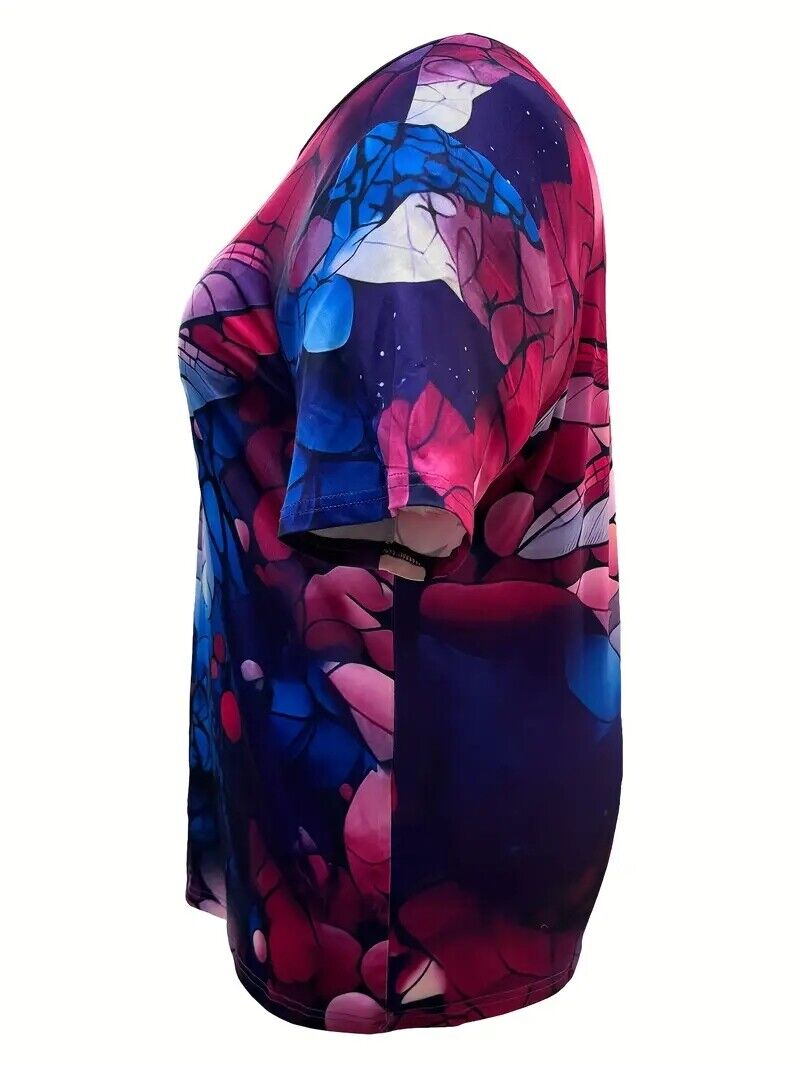 New- Plus Size Dragonfly Print T-Shirt Sizes 1xl to 6xl