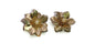 Metal Flower Clip on Earrings with Pearl Center