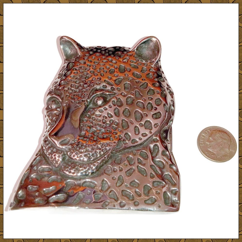 Steel Leopards Head Belt Buckle