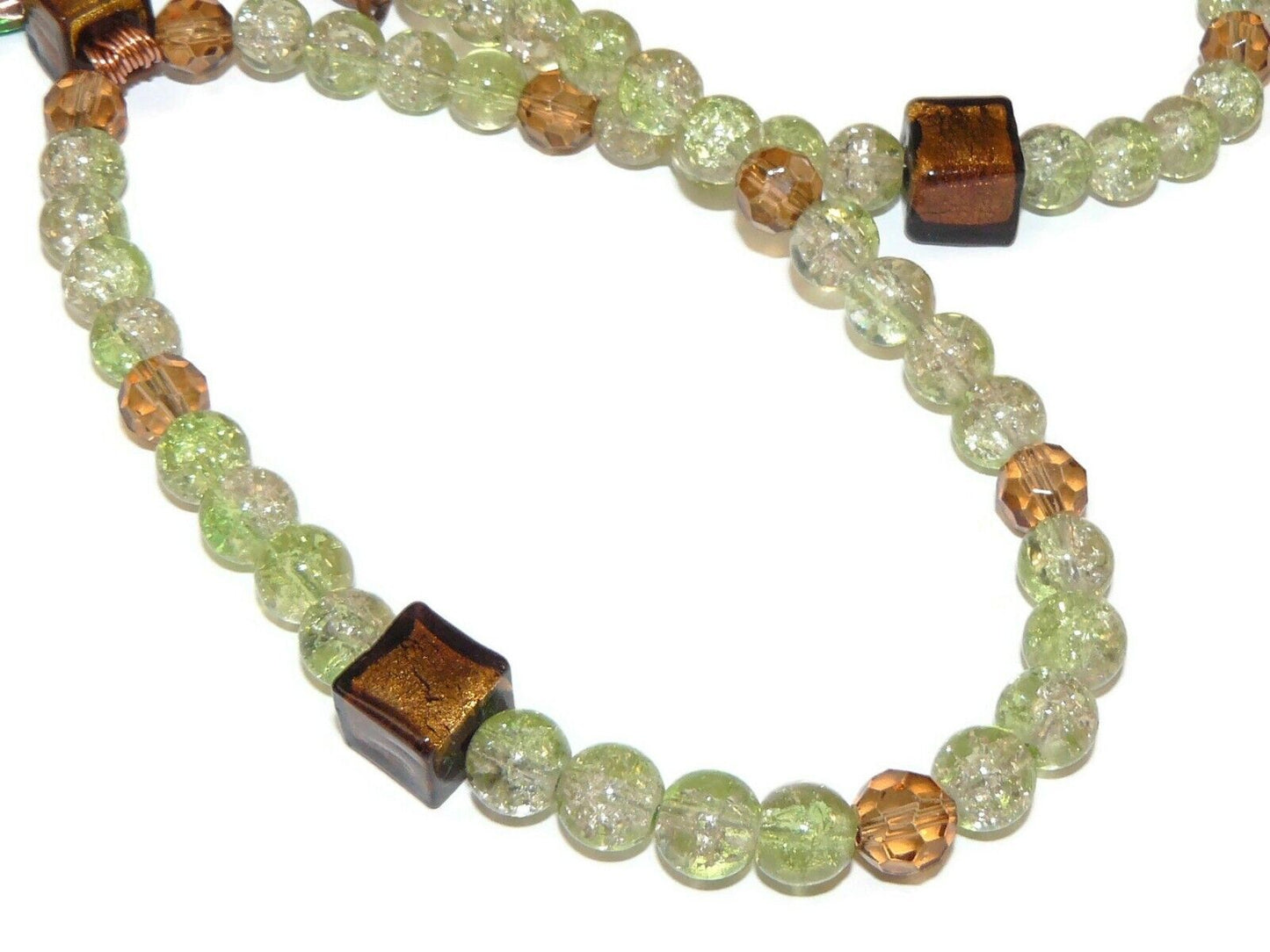 Green Glass Peace Sign Pendant Necklace