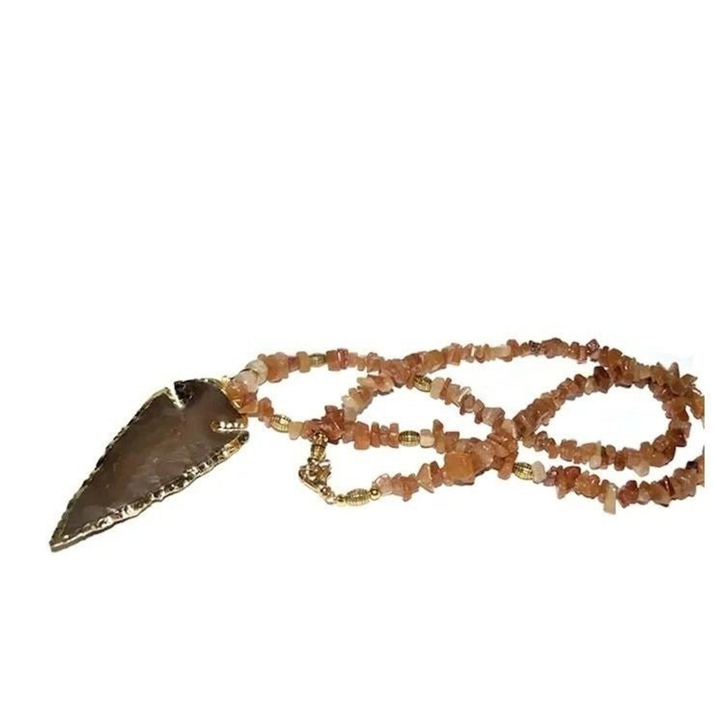 Aventurine and Jasper Arrow Long Necklace