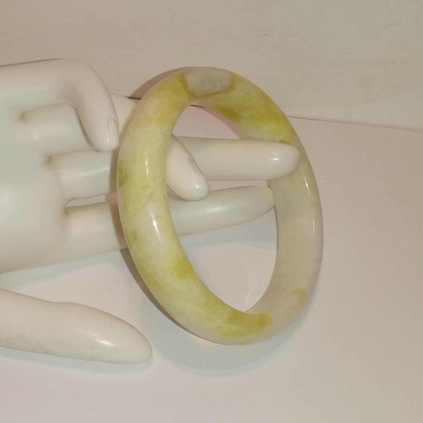 Genuine Soft Green/Yellow Jade Bangle Bracelet