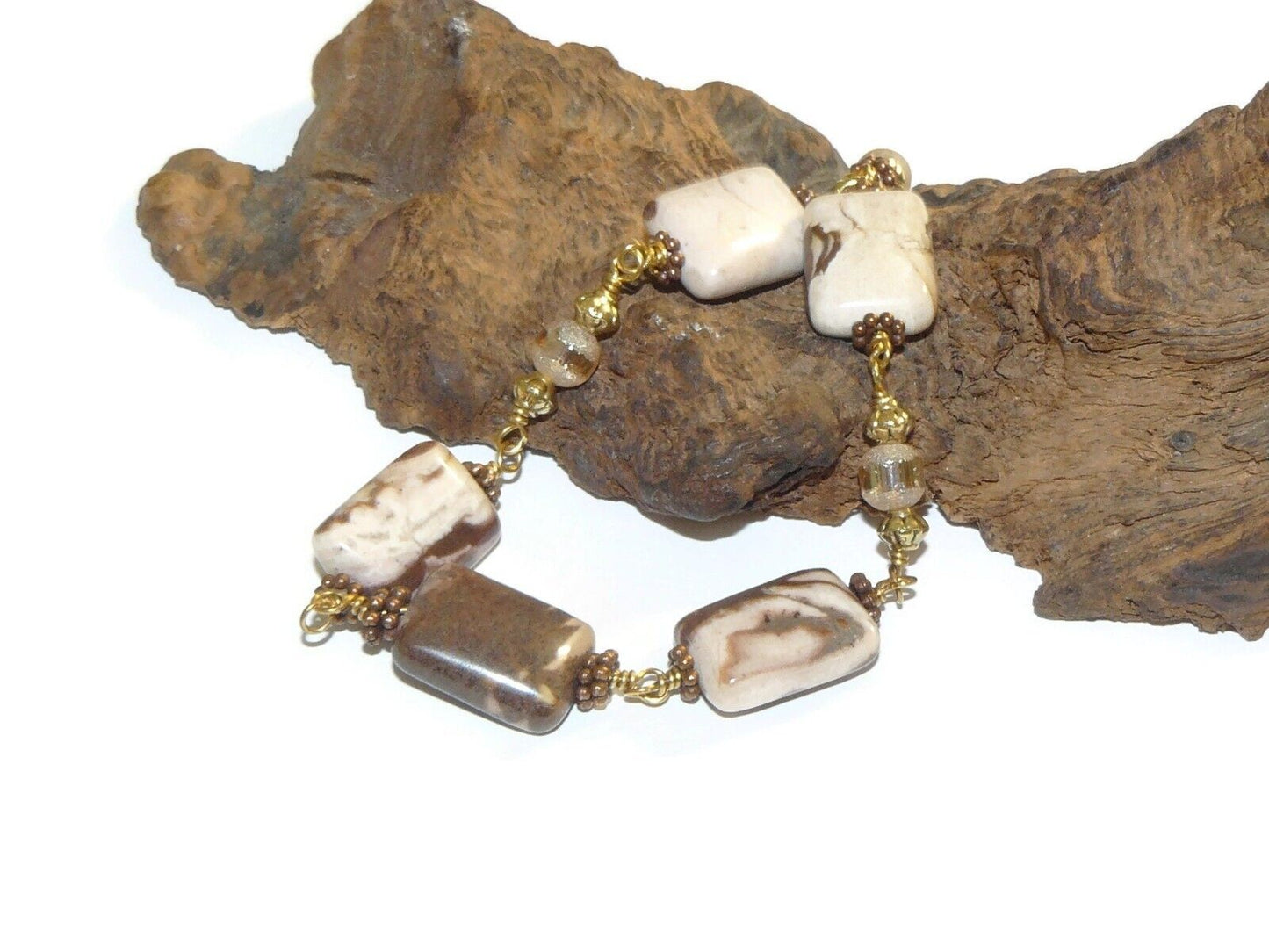 Jasper and Glass Beaded Bracelet