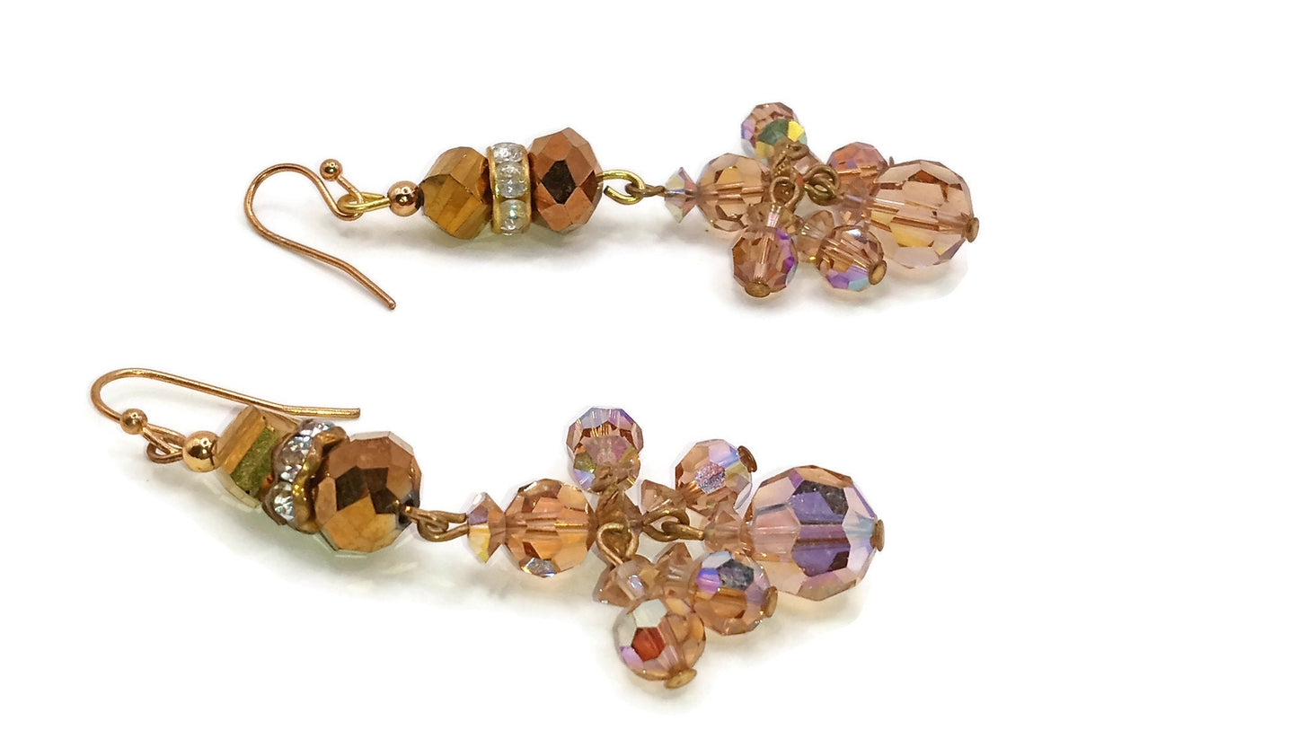 Vintage Handcrafted Bronze Mirror Earrings