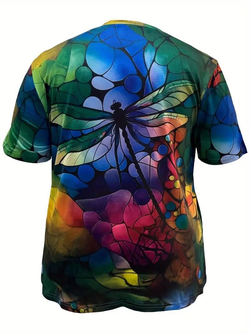 New- Plus Size Dragonfly Print T-Shirt Sizes 1xl to 6xl