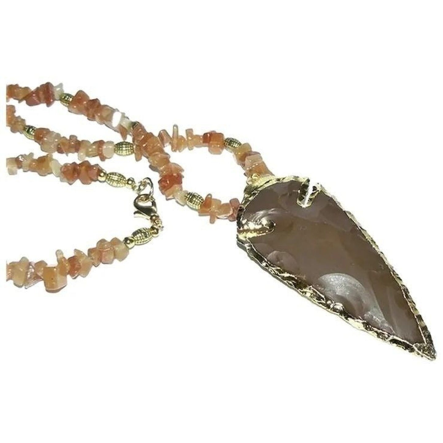Aventurine and Jasper Arrow Long Necklace