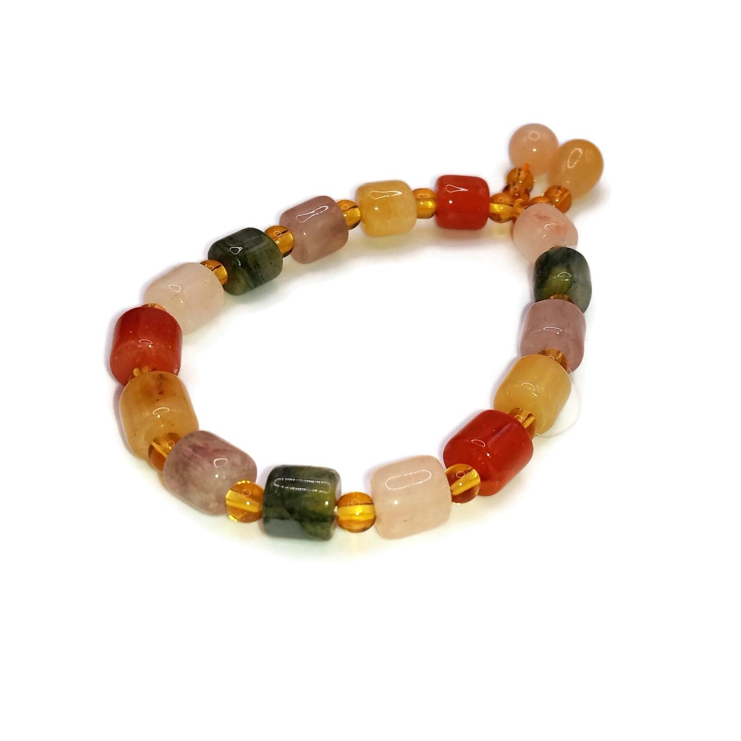 Certified Genuine Multi-Color Jade Beaded Bracelet