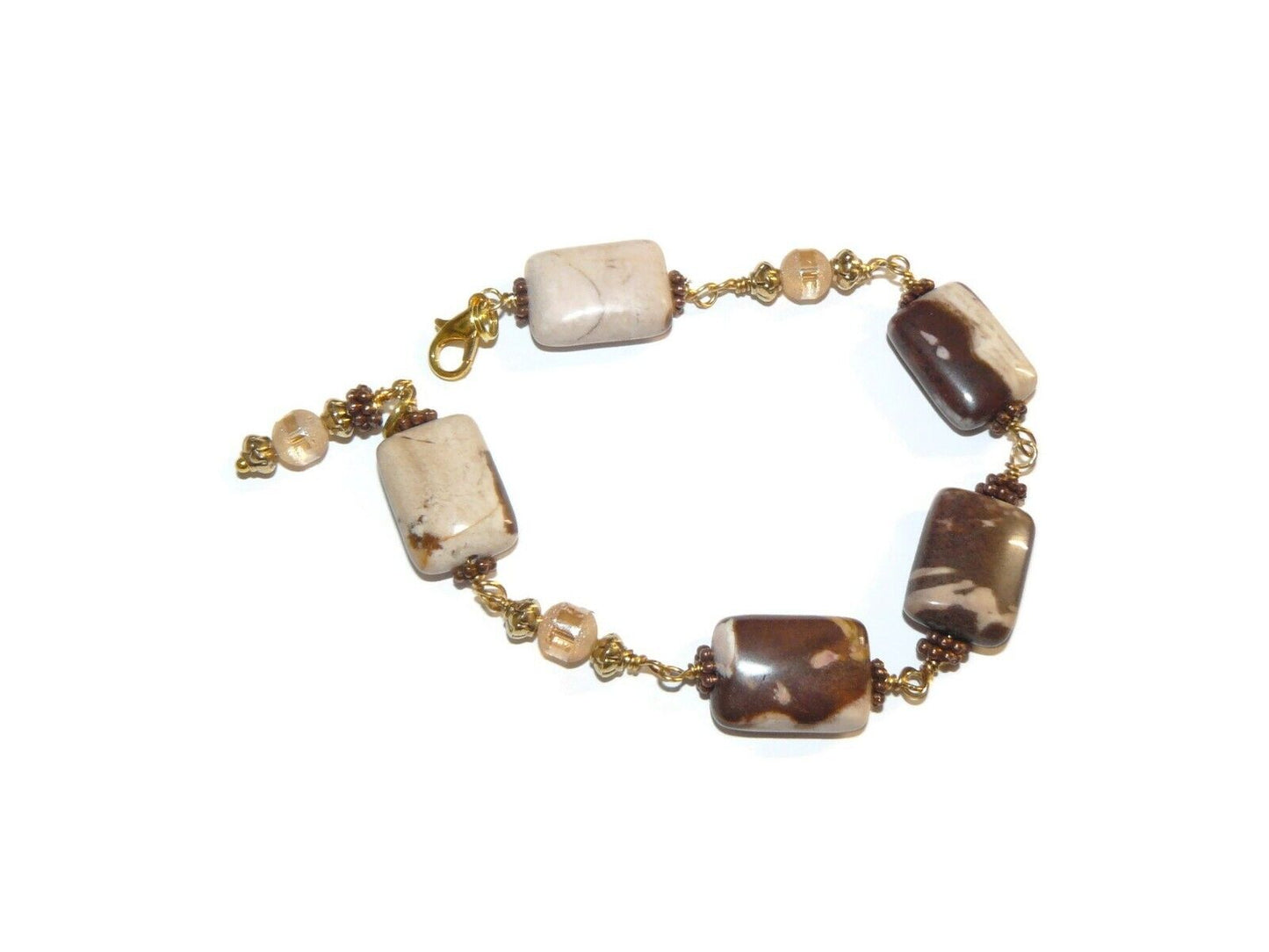 Jasper and Glass Beaded Bracelet