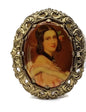 Vintage Western Germany Victorian Lady Portrait Filigree Brooch
