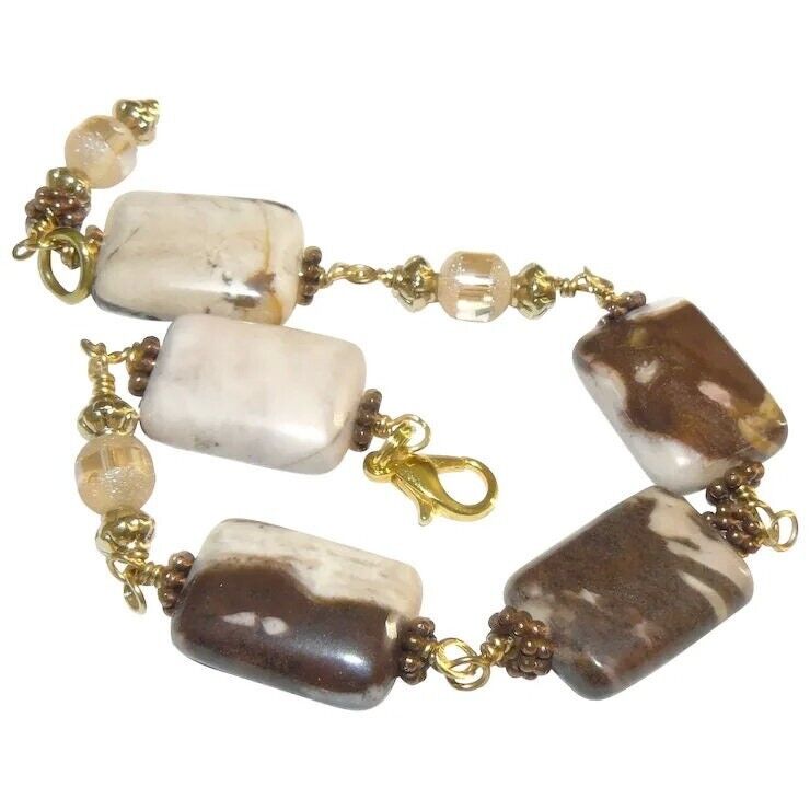 Jasper and Glass Beaded Bracelet