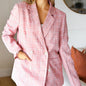 New -Pink Plaid Double Breasted Collar Lapel Blazer  3x