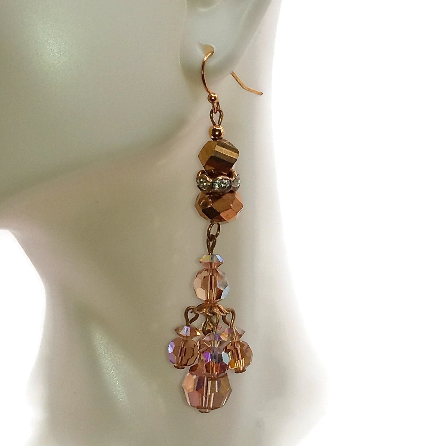 Vintage Handcrafted Bronze Mirror Earrings