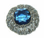 Large Blue Rhinestone Brooch, large blue brooch,