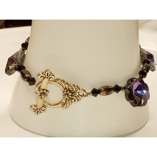 Deep Purple Rivoli Beaded Bracelet