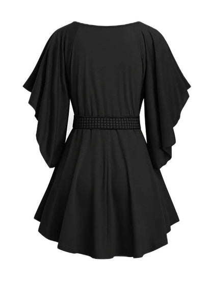 NEW- Keyhole Neck, Cinched Waist Blouse Size 4X -3 colors to choose from