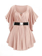 NEW- Keyhole Neck, Cinched Waist Blouse Size 4X -3 colors to choose from