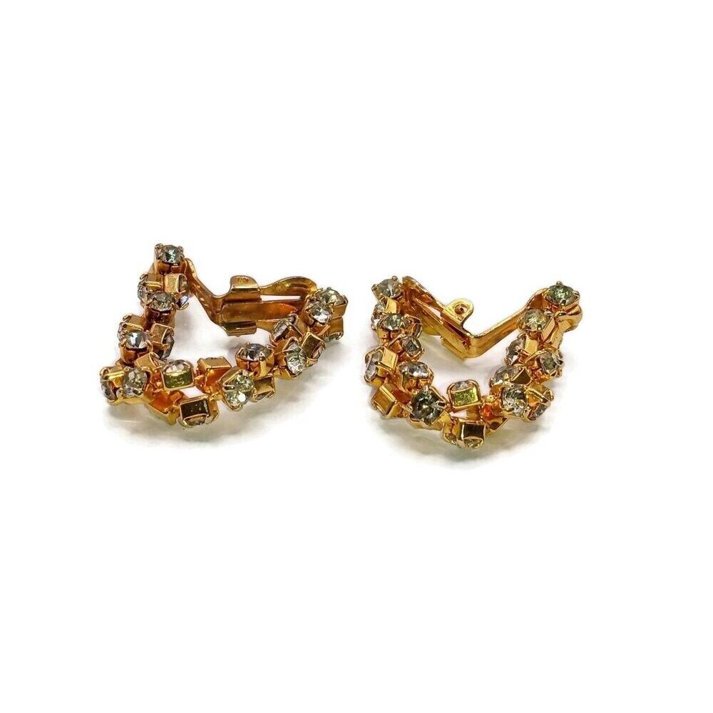 Unique Two Sided Rhinestone Earrings